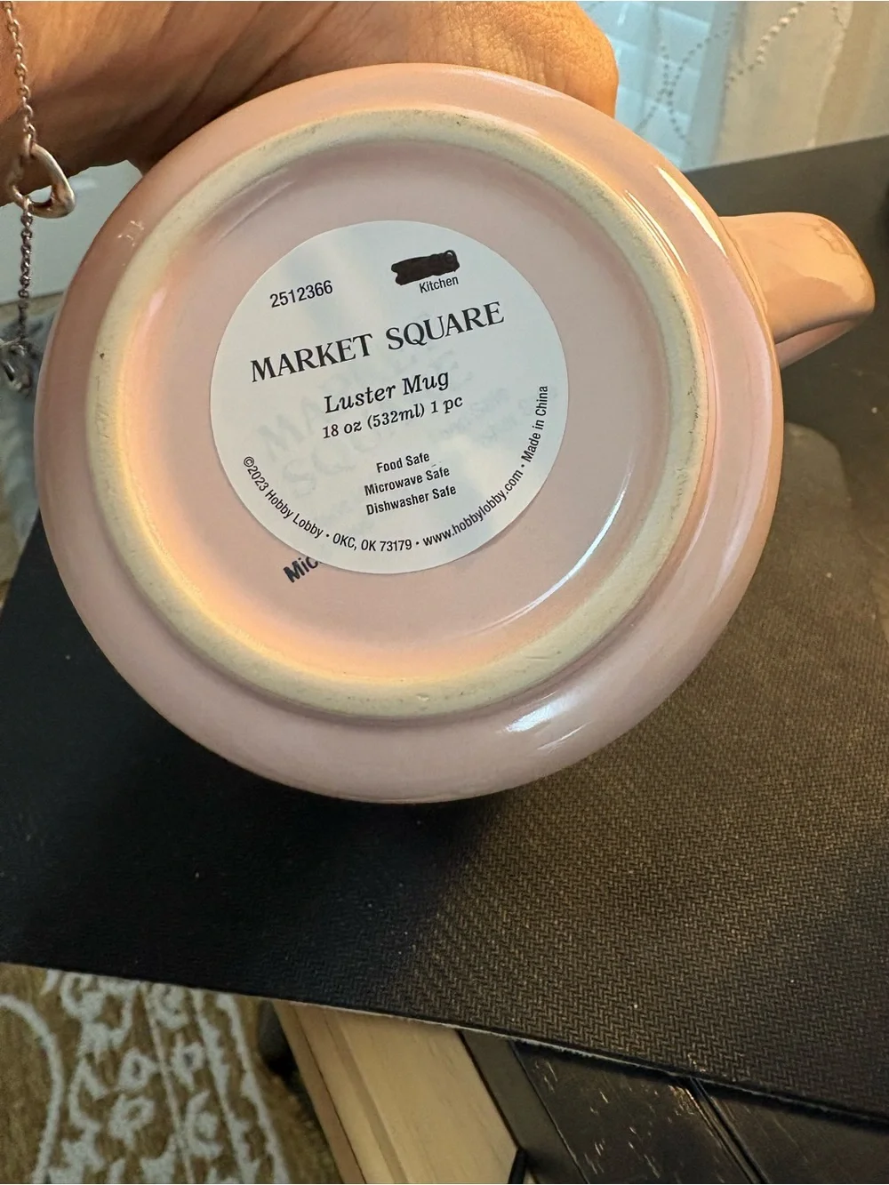 Market Square  New pink pearlescent finish w/ brown animal leopard mug 16 ounces